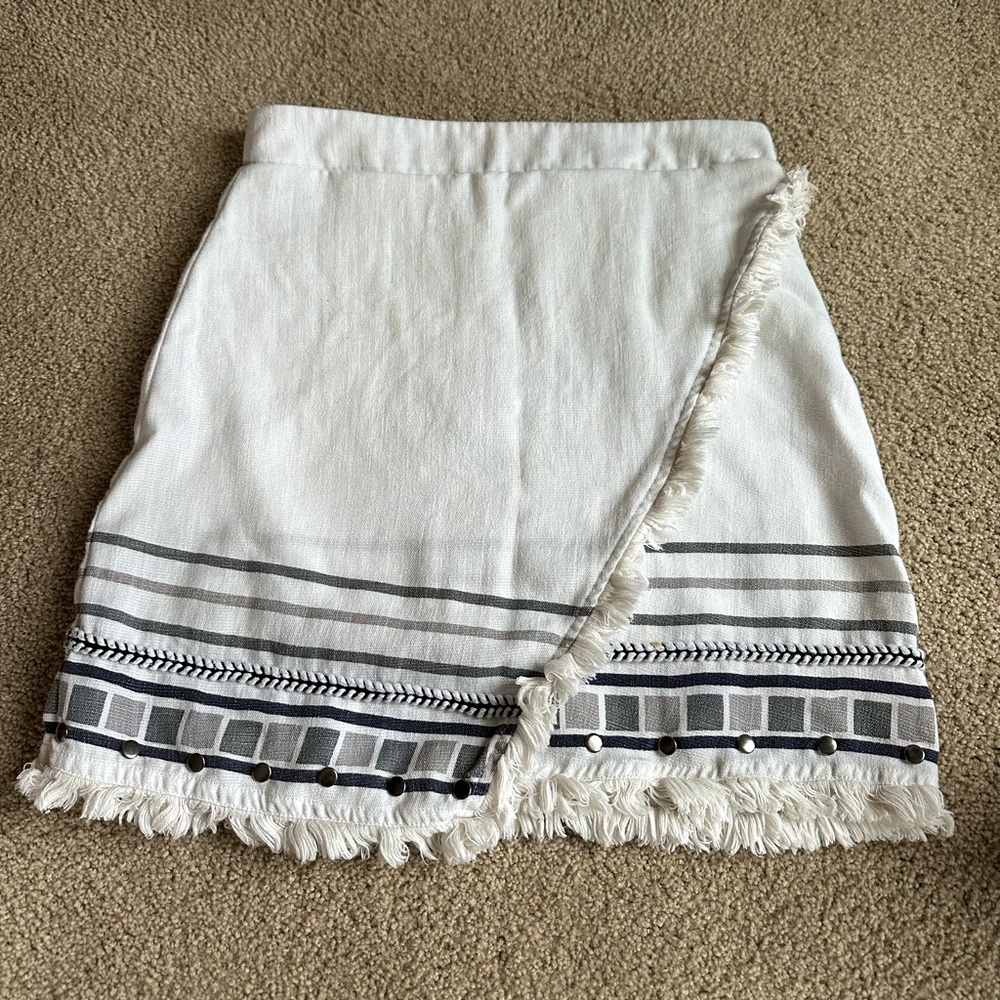 Mink pink white mini skirt size Small